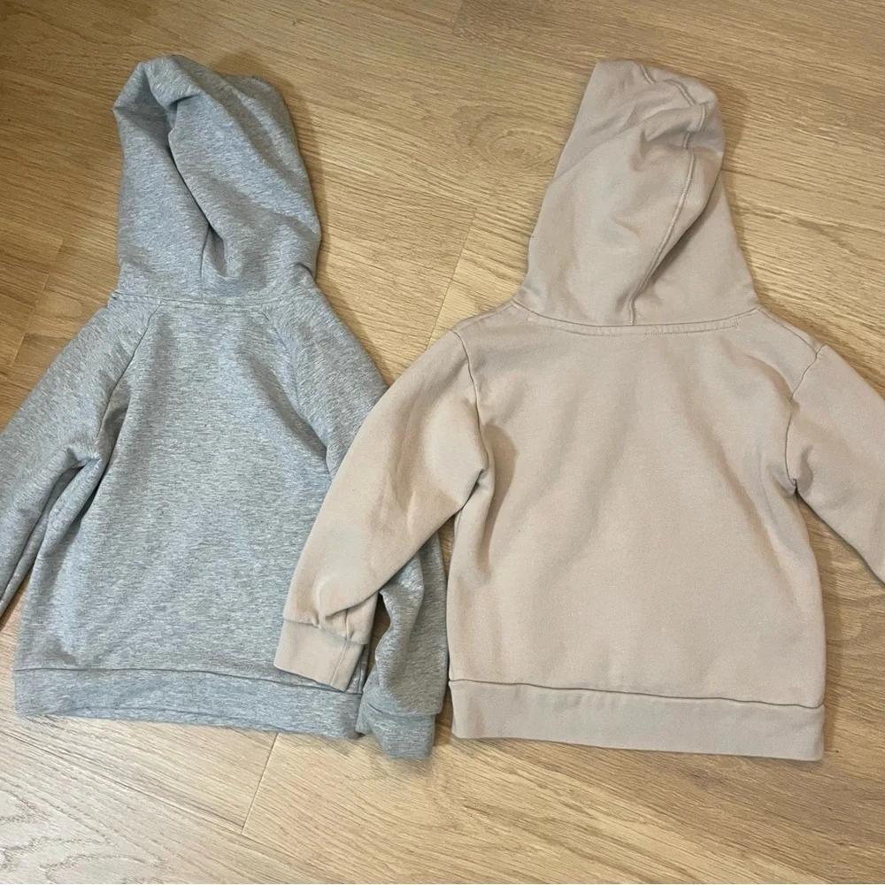 Reebok Gray Kids Hoodie & Adidas Tan Kids Hoodie bundle size 4 winter layering